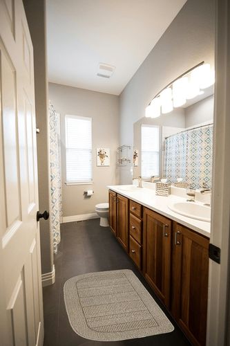 BEQHAUSE 30x18 Inch Kitchen Rug Mats, Durable Anti-Slip Absorbent Dirt-Resistant Kitchen Rug Pet Mat Machine Washable (Beige) in Wooden and Grey Bathroom