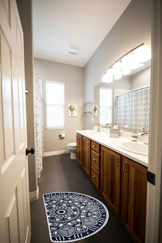 Boho Half Round Indoor Entrance Rug Doormats 36x24 Inches Absorbent Non-Slip Bedroom Front Back Outdoor Welcome for Entryway Machine Washable, Bohemian Black and White Pattern in Wooden and Grey Bathroom