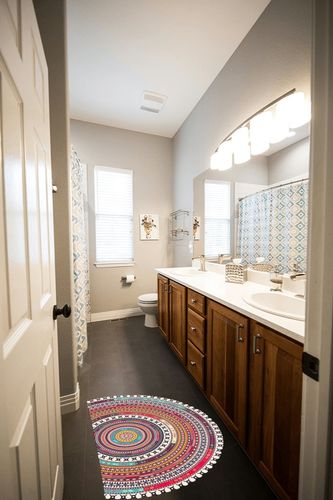 Boho Half Round Bath Mat Rug,Diatomaceous Earth Quick-drying Bathroom Mats,Super Absorbent Thin Floor Rugs,Rubber Non-slip Bottom,Shower Rug for in Front of Bathtub,Shower Room,Sink -30"x20" (d4) in Wooden and Grey Bathroom