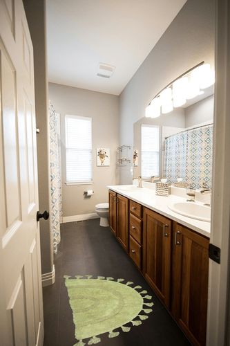 Cute Bathroom Rug Tufted Cotton Rug with Tassels Hand Woven Cotton Mat Washable Area Rug for Entryway Bedroom Laundry Living Room - 19.7"x31.5", Green in Wooden and Grey Bathroom