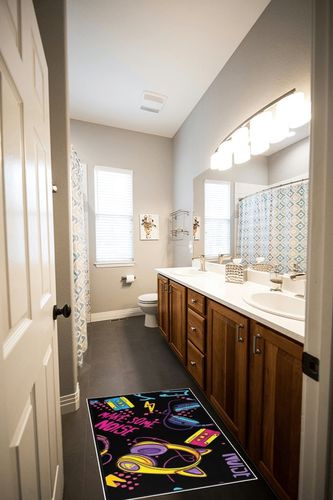 TsyTma Color Joystick Gamepad Kitchen Rug Non-Slip Kitchen Mats Cool Girl Gamer Bath Runner Doormats Area Mat Rugs Carpet for Home Decor 39" X 20" in Wooden and Grey Bathroom