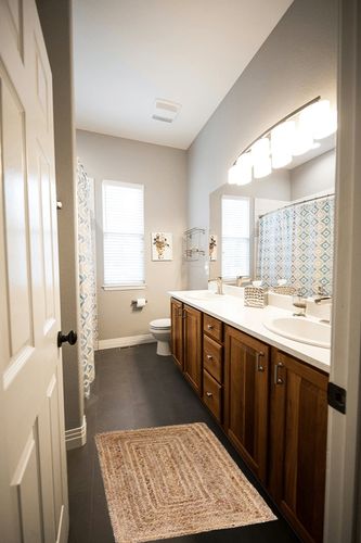 FRELISH DECOR Handwoven Jute Area Rug - 2x3 feet - Natural Yarn - Rustic Vintage Beige Braided Reversible Rug - Eco Friendly Rugs for Bedroom - Kitchen - Living Room - Farmhouse (2'x3') in Wooden and Grey Bathroom