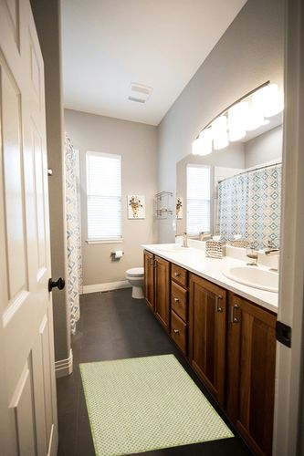 Nourison Courtyard Indoor/Outdoor Ivory Green 2' x 3' Area Rug, Geometric, Easy Cleaning, Non Shedding, Bed Room, Living Room, Dining Room, Deck, Patio, Backyard (2x3) in Wooden and Grey Bathroom