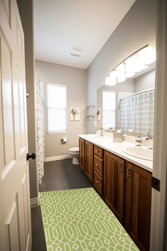Momeni Rugs in Wooden and Grey Bathroom