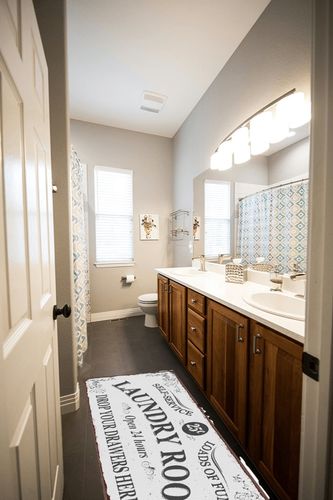 Kuilepa Farmhouse Laundry Room Area Rugs 20"X59" Non Slip Waterproof Laundry Floor Mat Durable Entrance Rug Area Rug for Kitchen Floor Laundry Room Bathroom Hallway Entryway Area Rugs (20"X59") in Wooden and Grey Bathroom
