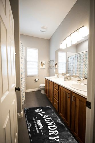 SHUNLCD Farmhouse Laundry Room Rug Runner Non Slip Laundry Mats, Washable Kitchen Floor Mat Bathroom Laundry Room Decor Accessories 20"X59" (Black) in Wooden and Grey Bathroom