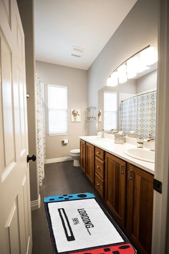 Gaming Video Game Machine Area Rugs Game Controller Gamepad Modern Carpet Non-Slip Gaming Floor Mat for Bedroom Playroom Living Room Home Decor Rugs 47X20 Inch in Wooden and Grey Bathroom