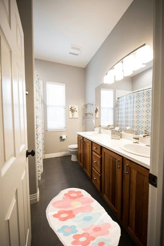 Bedroom Rugs, Cute Colorful Flower Bedside Decor Mat with Microfiber, Soft Comfortable Short Plush Living Room Mat, Non-Slip Durable Floor Mat for Bedroom Bedside Living Room 17.7x47.2IN (45x120cm) in Wooden and Grey Bathroom