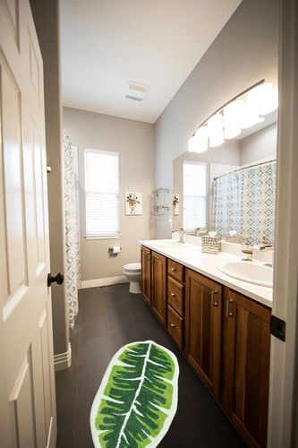 COLORPAPA Bathroom Runner Rug Green Leaf Cute Bath Mat Non-Slip Long Boho Runner Rug Soft Absorbent Washable Carpet for Bedroom Kitchen Bathtub Doormat Decor 20"x47" in Wooden and Grey Bathroom