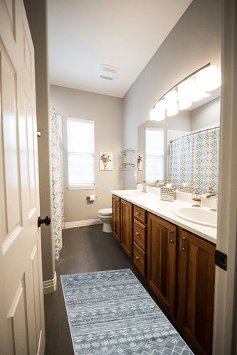 Beeiva Bohemian Bathroom Runner Rug, 2x4 Grey Kitchen Runner Rugs Non Skid Washable, Geomatric Tribal Throw Laundry Room Bedside Rug Machine Washable Front Door Rug Runner for Entryway Bedroom in Wooden and Grey Bathroom