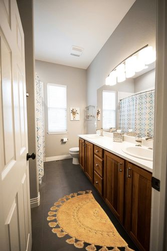 BIEN BEAU Half Circle Bohemian Bathroom Rug with Tassels & Crochet Insert -Beautifully Handcrafted 100% Cotton Mat - Half Round Boho Bedroom Rug-Boho -Honey Mustard in Wooden and Grey Bathroom