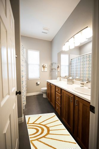 OJIA Boho Kitchen Rug 2'X4.3', Cotton Tufted Washable Runner Rug Hand-Woven Accent Throw Rugs Bathroom Rugs, Farmhouse Runner Rugs with Tassel Floor Carpet for Laundry Room/Hallway/Bedroom in Wooden and Grey Bathroom