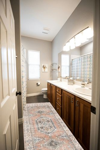 Peach/Yellowish Persian Washable Living Room Area Rug in Wooden and Grey Bathroom