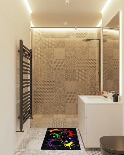 Gaming Area Rug Game Controller Gamepad Large Carpet Modern 3D Printed Area Rugs Non-Slip Floor Mat for Boys Girls Living Bedroom Playroom Home Decor 24x36inch in White Tiled Bathroom