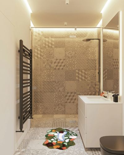 Moss Rug, Cute Green Moss Leaf Bathroom Rugs, Grass Green Moss Bath Mat, Non Slip 3D Moss Area Rug, Washable Absorbent Soft Moss Carpet Rug for Bathroom Bedroom Living Room Doormat (23.6x35.4in) in White Tiled Bathroom