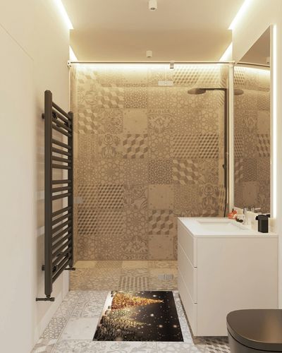 Area Rugs Non-Slip Washable Rug Beautiful Landscape of Christmas Indoor Rug Rubber Backing Floor Mats Home Decor Carpet for Living Room Dining Room Non Shedding 2x3 Ft in White Tiled Bathroom