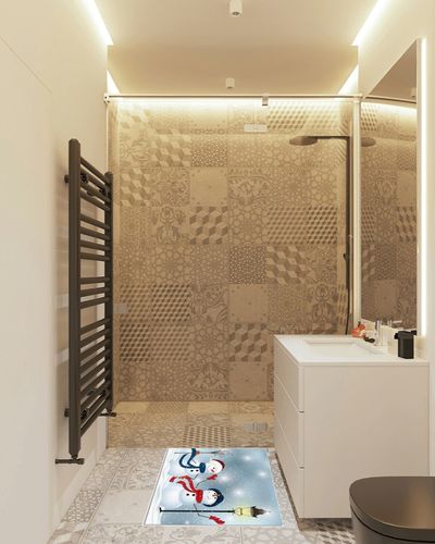 Area Rugs Non-Slip Washable Rug Christmas Cute Snowman Indoor Rug Rubber Backing Floor Mats Home Decor Carpet for Living Room Dining Room Non Shedding 2x3 Ft in White Tiled Bathroom