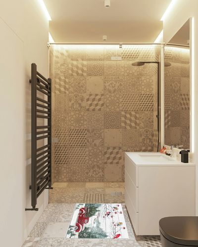 Area Rug, Snowflake Winter Cardinals Xmas Tree Christmas Red Truck Rug, 2x3 Feet Rugs for Living Room Bedroom Kids Room Kids Room Nursery Classroom, Non-Slip Comrft Carpet Washable Rug in White Tiled Bathroom