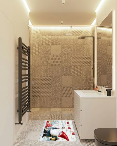 Area Rug 2x3 Feet, Xmas Gifts Winter Snowflakes Christmas Gnome Rug, Rugs for Living Room Decor Bedroom Decor Kids Room, Non-Slip Living Room Rugs, Comrft Carpet Washable Rug in White Tiled Bathroom