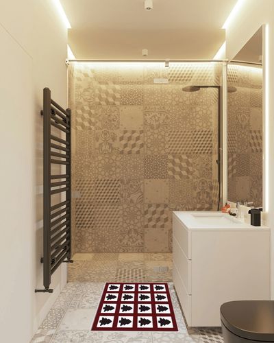 Area Rugs Non-Slip Washable Rug Red Rectangular Christmas Tree Indoor Rug Rubber Backing Floor Mats Home Decor Carpet for Living Room Dining Room Non Shedding 2x3 Ft in White Tiled Bathroom