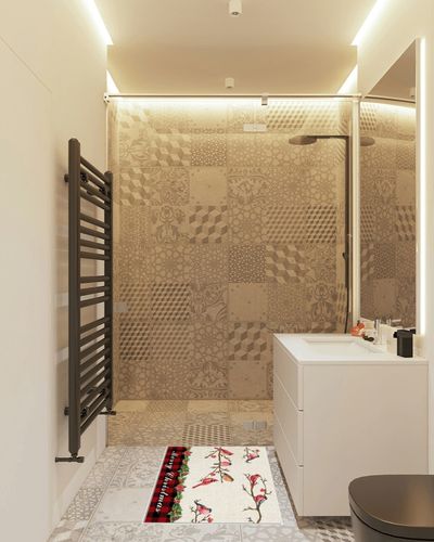 Area Rug, Red Buffalo Plaid Winter Cardinals with Pine Berry Merry Christmas Rug, 2x3 Feet Rugs for Living Room Bedroom Kids Room Kids Room Nursery Classroom, Non-Slip Comrft Carpet Washable Rug in White Tiled Bathroom