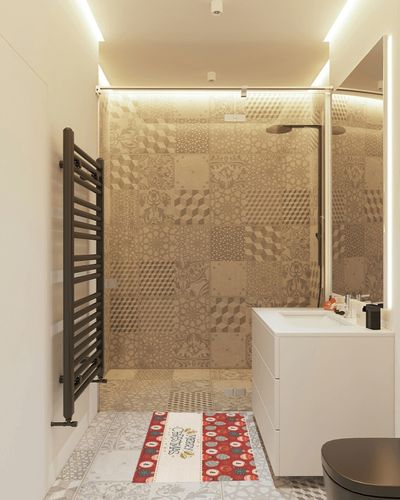 Shag Door Mats Bath Rugs Merry Christmas Ball Red,Soft Fluffy Doormats Non Slip Carpet Winter Xmas Snowflake Retro Linen,Shaggy Fuzzy Area Throw Rug for Kitchen/Bathroom/Bedroom/Living Room 20x31.5In in White Tiled Bathroom