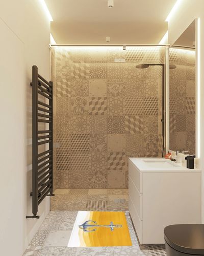 Ocean Nautical Anchor Plush Shag Bath Rugs Turmeric Yellow White Gradient Soft Fluffy Floor Doormat Carpet,Non-Slip Door Mats for Living Room Bedroom Kitchen Entryway Abstract in White Tiled Bathroom