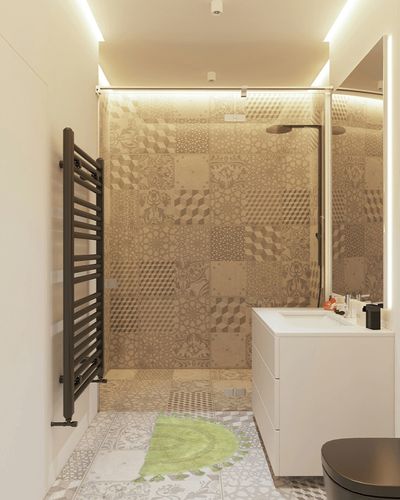 Cute Bathroom Rug Tufted Cotton Rug with Tassels Hand Woven Cotton Mat Washable Area Rug for Entryway Bedroom Laundry Living Room - 19.7"x31.5", Green in White Tiled Bathroom