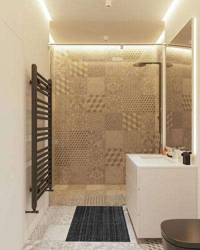 Seavish Black Kitchen Rug, Small Bathroom Rug, 2'x3' Black and White Striped Rug Throw Rugs Washable Boho Porch Decor Indoor Outdoor Door Mat Welcome Mat for Entryway Front Porch in White Tiled Bathroom