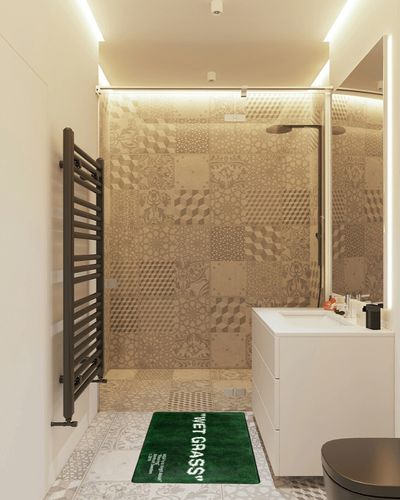Keep Off Wet Grass Area Rugs Green Modern Large Carpet Neutral Non-Slip Floor Mat Easy Cleaning Rugs for Bedroom Livingroom Playroom Home Decor Mat 36X24inch in White Tiled Bathroom