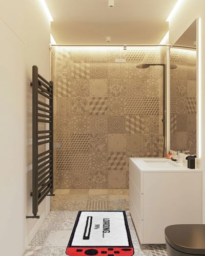 Gaming Video Game Machine Area Rugs Game Controller Gamepad Modern Carpet Non-Slip Gaming Floor Mat for Bedroom Playroom Living Room Home Decor Rugs 47X20 Inch in White Tiled Bathroom