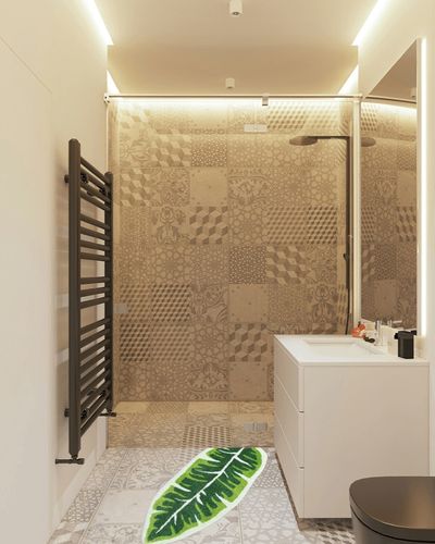 COLORPAPA Bathroom Runner Rug Green Leaf Cute Bath Mat Non-Slip Long Boho Runner Rug Soft Absorbent Washable Carpet for Bedroom Kitchen Bathtub Doormat Decor 20"x47" in White Tiled Bathroom