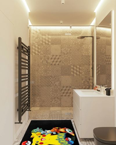 Anime Rug, Large Floor Rugs for Boys Girls Bedroom Room Decor,Washable Non-Slip Stain Resistant Carpet,for Nursery Backyard Decor 3X5Ft in White Tiled Bathroom