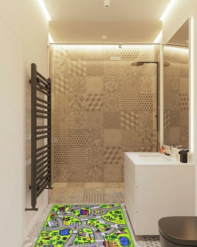 toyvelt Kids Carpet Playmat Car Rug – City Life Educational Road Traffic Carpet Multi Color Play Mat - Large 60” X 32” Best Kids Rugs for Playroom & Kid Bedroom – for Ages 3-12 Years Old in White Tiled Bathroom