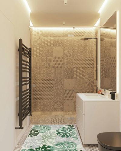 Wonnitar Monstera 3x5 Washable Rug,Sage Green Leaf Area Rugs for Bedroom,Non-Slip Living Room Throw Rug Entry Mat,Low Pile Jungle Faux Wool Indoor Carpet for Kitchen Bathroom Office in White Tiled Bathroom