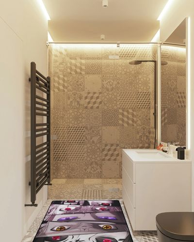 Anime Area Rugs Anime Characters Carpet 3D Print Cartoon Anti-Slip Rug for Bedroom Living Room Home Decor Gifts to Friends for Halloween and Christmas 3.3' x 5' in White Tiled Bathroom