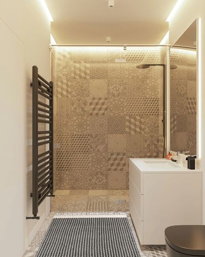 Lahome Boho Entryway Rug, 3x5 Rug for Bedroom Lightweight Washable Throw Rug Woven Cotton Bathroom Rugs with Tassels, Farmhouse Black and White Rug for Living Room Kitchen Office Dorm Gifts in White Tiled Bathroom