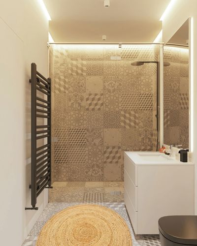 Round Jute Rug,Jute Rug,Rag Rug,Rug 4 ft Round,Area Rug, Braided Jute Rug,Rugs For Living Room,Round Rugs,Circle Round Rug,Round Dining room Rug,Area Rug 4 ft Round,Braided Jute Rugs-48" Round in White Tiled Bathroom