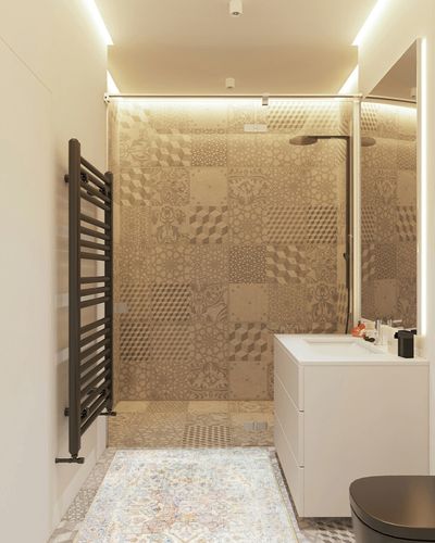 3x5 Rugs for Bedroom Vintage Rug Machine Washable Rug 3x5 Small Rugs Non Slip Boho Rug for EntryWay Kitchen Bedside Bathroom Dorm Office Abstract Area Rug in White Tiled Bathroom