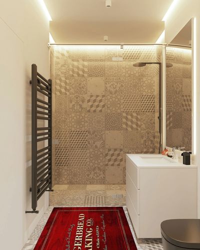 Area Rug, Merry Christmas Gingerbread Baking Co on Red Rustic Wooden Plank Area Rug, Living Room Rugs, Area Rugs for Bedroom Decor&Living Room Decor, Carpet 3x5ft Bedroom Rug, Rugs for Living Room in White Tiled Bathroom