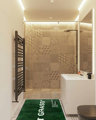 Keep Off Wet Grass Area Rugs Green Modern Large Carpet Neutral Non-Slip Floor Mat Easy Cleaning Rugs for Bedroom Livingroom Playroom Home Decor Mat 60X40inch in White Tiled Bathroom