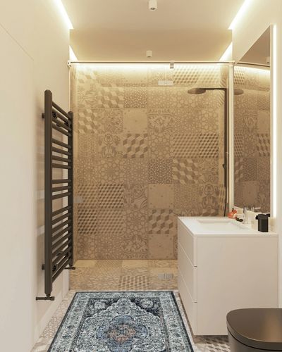 Lahome Oriental 3x5 Area Rug Washable, Non-Slip Soft Bathroom Rugs Black and White Medallion Bedroom Floor Carpet, Vintage Low-Profile Soft Entryway Throw Rug for Hallway Laundry Living Room in White Tiled Bathroom
