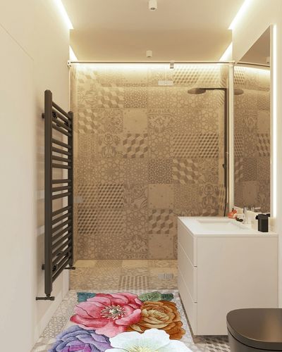 Modern Floral Area Rug 3x5 Sage Red Distressed Living Room Carpet Premium Soft Small Bathmat Machine Washable Dining Kitchen Runner Rugs Multi Home Office Doormat in White Tiled Bathroom