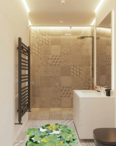 ZYFAB 3D Stereo Moss Rug for Living Room Soft Non Slip Green Moss Carpet Bedroom Bedside Floor Mat Modern Doormat Shaggy Rugs Home Decor,A,100 * 106CM in White Tiled Bathroom