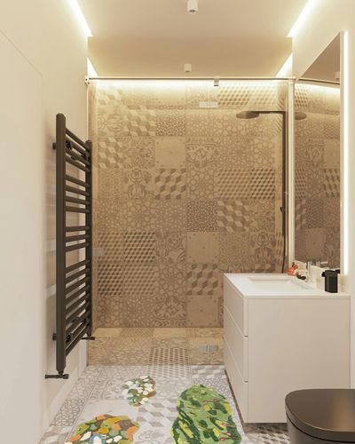 WHALEHOME Moss Rug 3D Stereo for Living Room Green Moss Grass Carpet Bedroom Bedside Floor Mat Indoor Floor Plush Shaggy Area Rug Anti-Slip Modern Rugs Home Decor (C 78.7 * 31.5in) in White Tiled Bathroom