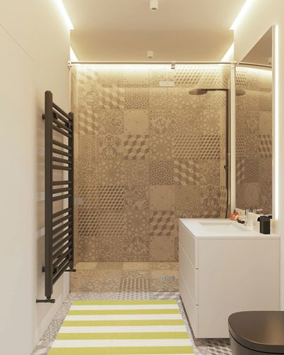 Beachcrest Home Brookvale Hand-Woven Cotton Green/Ivory Area Rug Rug Size ... in White Tiled Bathroom