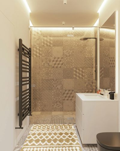 Vernon Area Rug Foundstone Rug Size: Runner 2'7" x 7'3" in White Tiled Bathroom