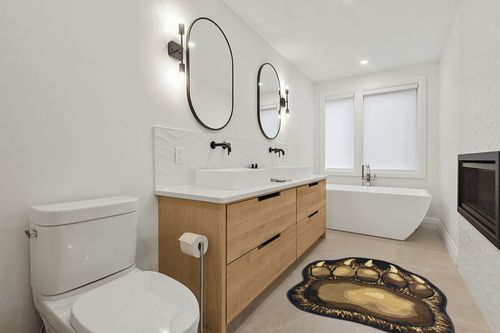 Bear Claw Rustic Lodge Paw Area Rug 3'8 W X 4'10 L in Scandinavian Neutral bathroom