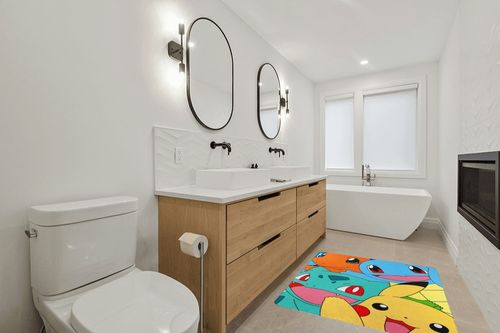 Northwest Pokemon, Pokémon, 45 60-inch Throw Company, 45" x 60", Meet The Group Fleece in Scandinavian Neutral bathroom