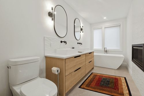 Home Dynamix Royalty Vega Contemporary Geometric Area Rug, Black/Brown, 43"x62" in Scandinavian Neutral bathroom